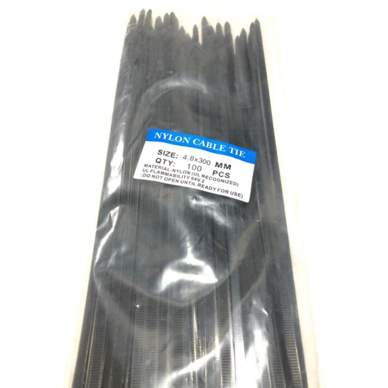 

Kabel Ties Nylon Hitam Isi 100 Pcs 4.8 x 300mm Ikat Kabel