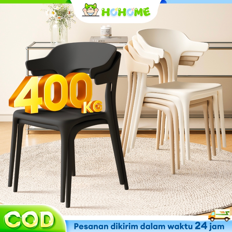 Aji_Store- HOHome Kursi Plastik Kursi Bangku Tanduk Luar Kursi Bar Makan Minimalis Kursi Plastik
