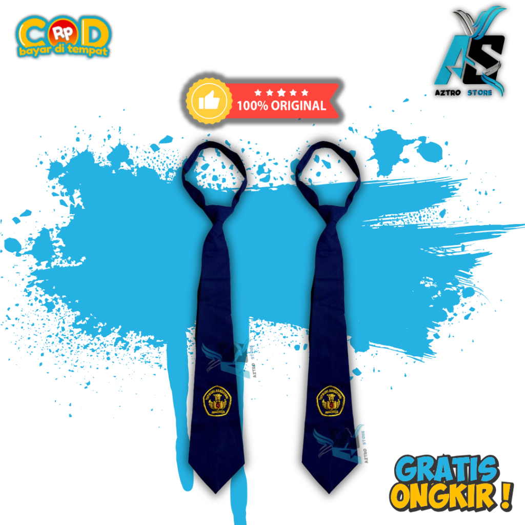 DASI SMP BIRU POLOS PEREKAT BORDIR , DASI ANAK SEKOLAH SMP BIRU BIRU  | DASI ANAK SMP LAKI PEREMPUAN