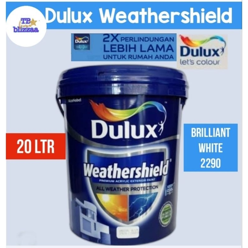 Dulux Weathershield 20 liter Brilliant White 2290 Dulux Weathershield Dulux Weathershield Alkali 20L