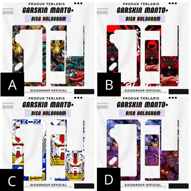 

Garskin Inner MANT00 + Hologram Dan Biasa Anti Air Bisa Custom