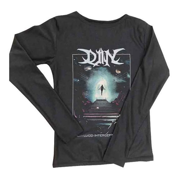 Kaos Djin Lucid Interception Tshirt Hitam Tangan Panjang Unisex Casual Bahan 100% Cotton Black | Siz