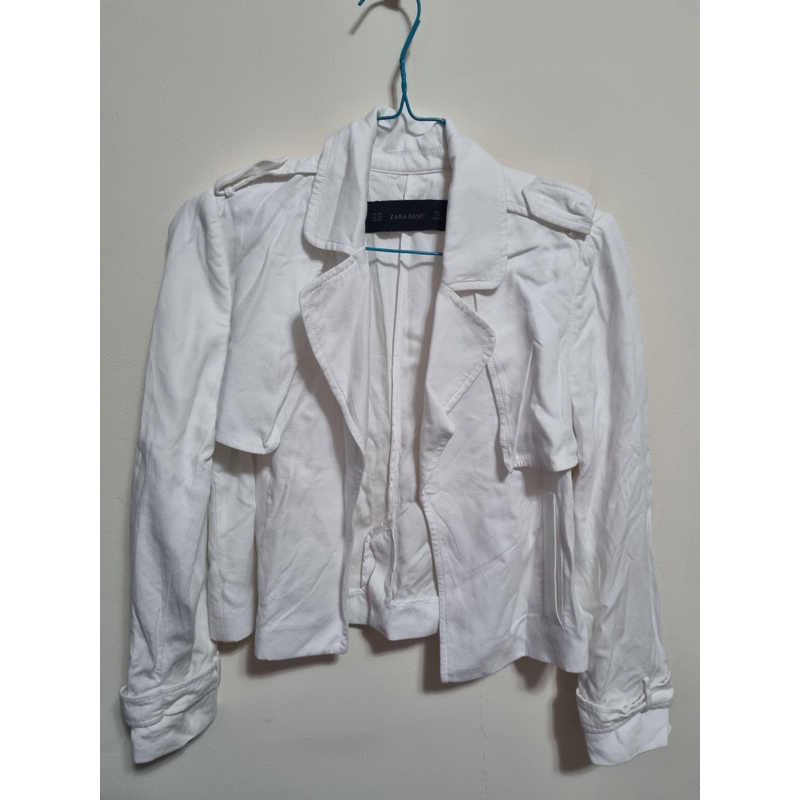 Zara White Trendy Blazer - Blazer Putih Kekiniyan (Preloved)