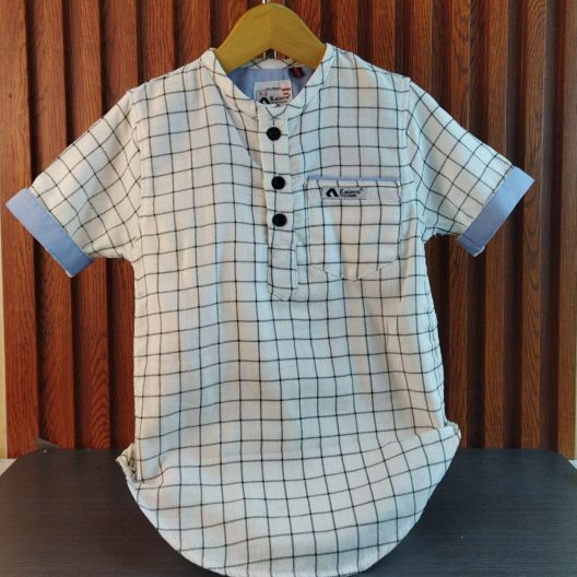 Baju muslim anak laki laki bahan flannel model kurta