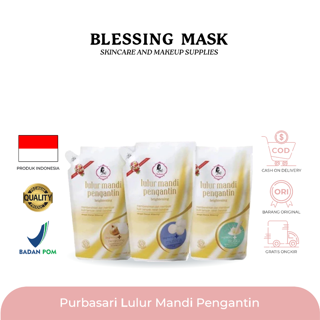PURBASARI Lulur Mandi Pengantin 1000g | 500g | Bengkoang | Brightening | Mutiara