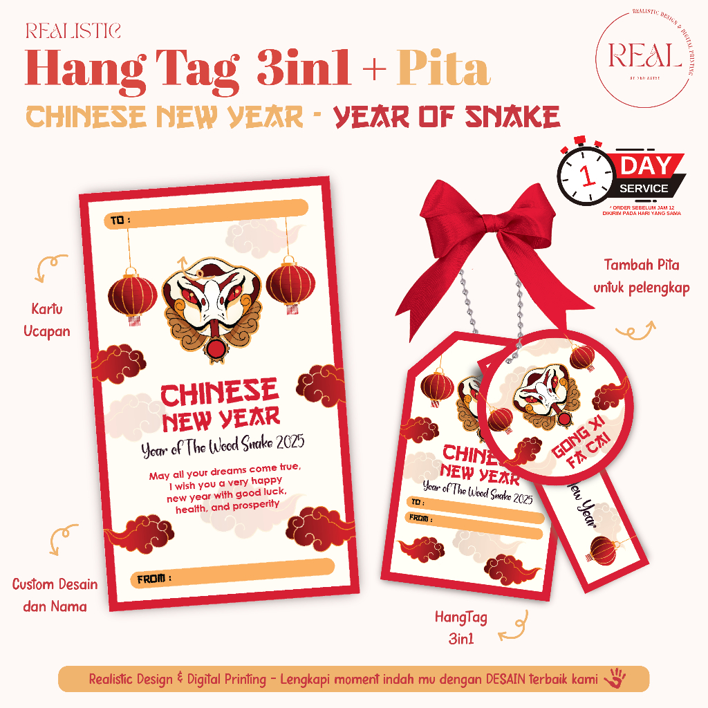 

Realistic - Hang Tag Souvenir Chinese New Year - Imlek - Custom Hang Tag