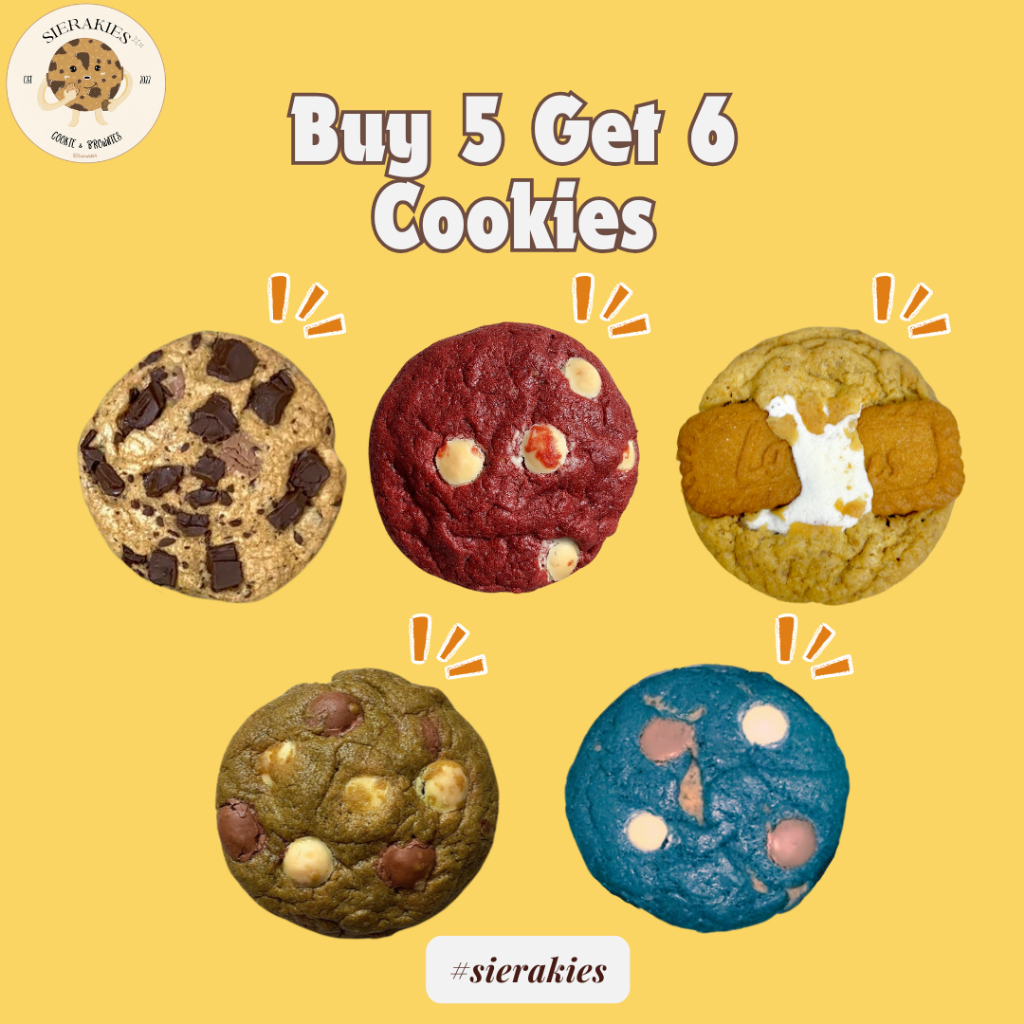 

Sierakies Soft Baked Cookie With Belgian Chocolate BUY 5 GET 6 Cookies Premium