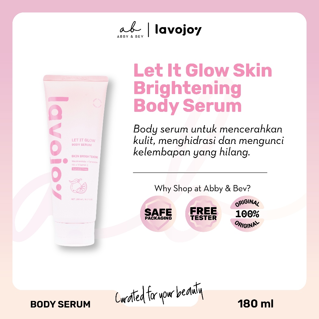 AB - Lavojoy Let It Glow Skin Brightening Body Serum [180ml]/  LVJ Body Lotion untuk Mencerahkan dan