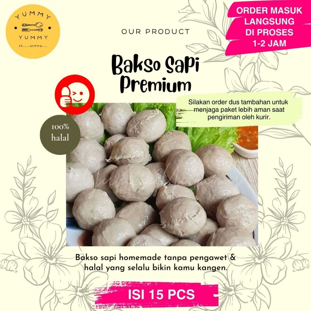 

Makanan Beku Frozen Homemade Bakso Sapi Baso Halus Premium