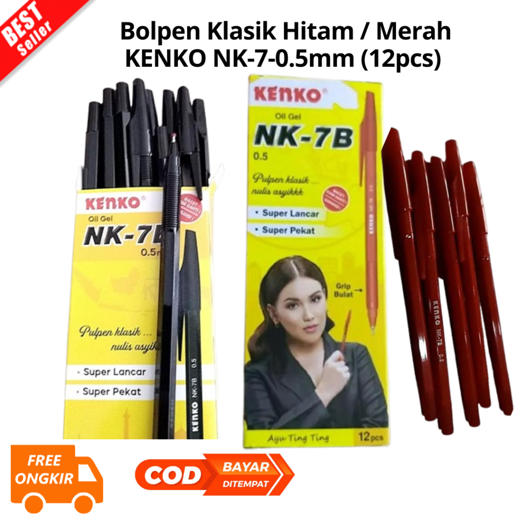 

[JIB] BAYAR DI TEMPAT Bolpen KENKO NK-7-0.5mm (12pcs) / Pulpen / Balpen/Ballpoint/Pen Jel/Pen /Pena Sekolah Pena Guru