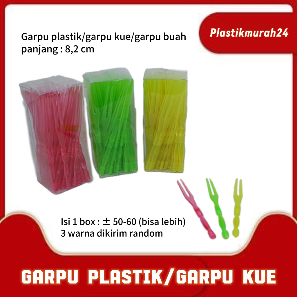 Garpu kue / Garpu kue plastik / Garpu cake / Tusukan Buah / Tusuk / Tusuk Buah / Tusuk Kue