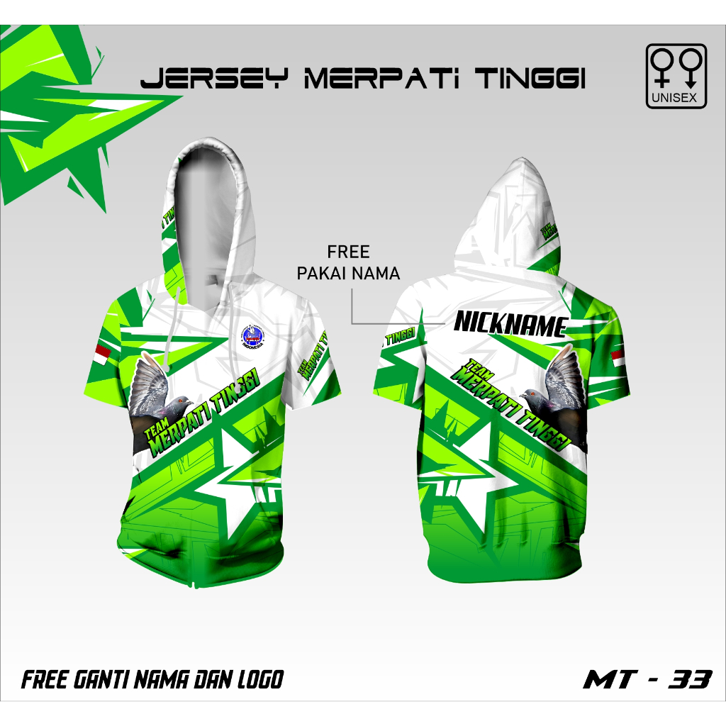 Hoodie baju team merpati kaos burung dara jersey burung merpati PMTI dewasa dan anak