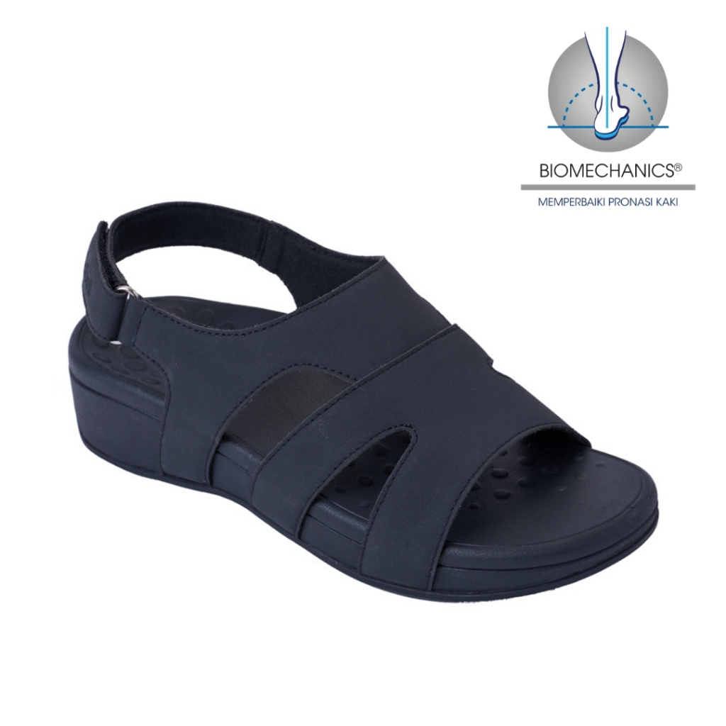 Scholl Biom Tessa Black Sandal Wanita Size 36-40 Women Sandals Biomechanics