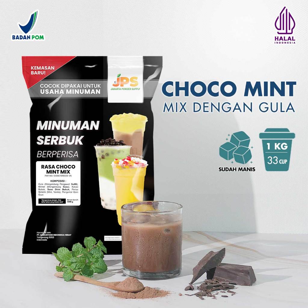 

Powder Drink JPS Bubuk Minuman Rasa Choco Mint Mix 1Kg