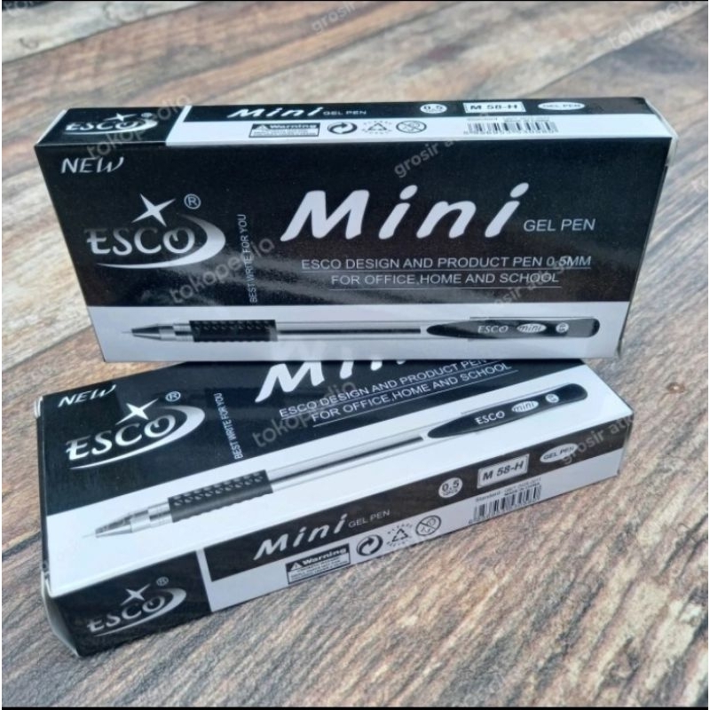 

(1 PACK isi 12 PCS) Bolpoint / Pena ESCO MINI GEL PEN M58-H