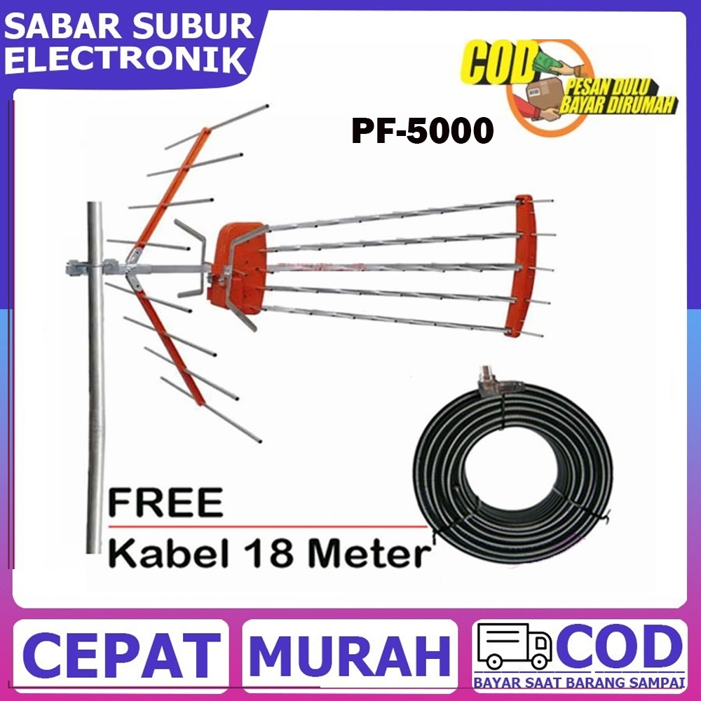 ANTENA LUAR PF 5000/ANTENA PF GOCENG Mandra + Kabel Antena 18 Meter