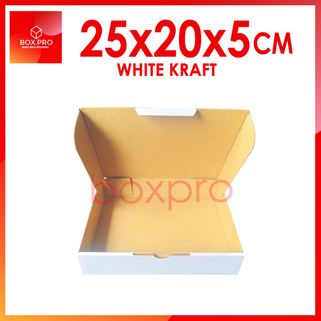

Kardus 25x20x5cm PUTIH (ECER) Die Cut Box Kotak Packing Aksesoris