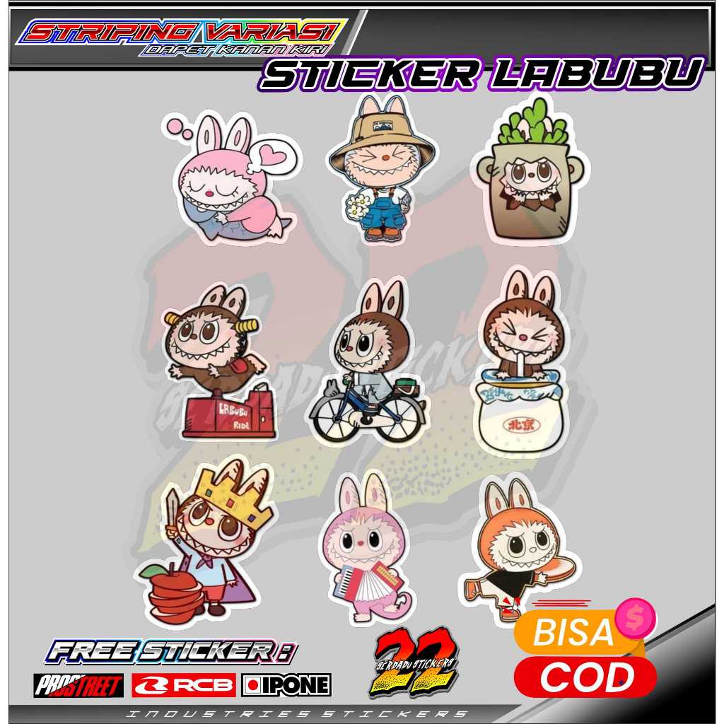 

STIKER PACK LABUBU / STIKER LABUBU WATERPROOF ANTI AIR