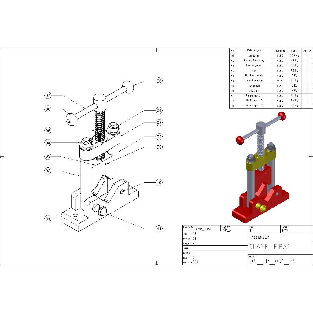 JASA GAMBAR TEKNIK 2D/3D & DESAIN ALAT