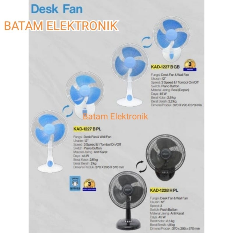 Kipas Angin MIYAKO DESK FAN 2in1 Kipas Angin Duduk 12 INCH