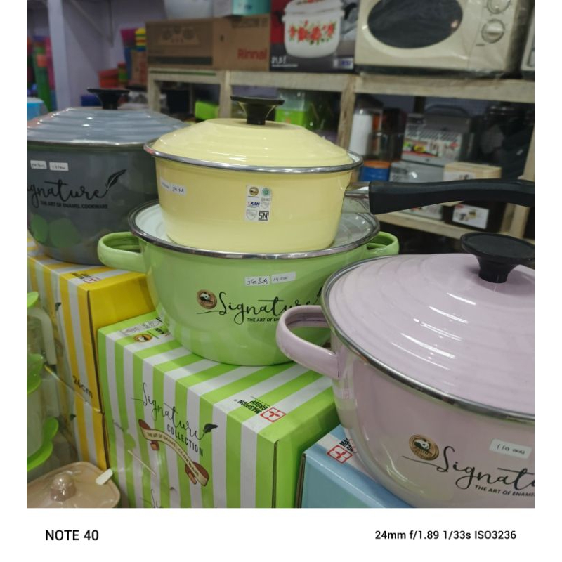 Panci enamel Signature maspion panda panci enamel 18cm panci enamel 22cm panci enamel 24cm panci ena