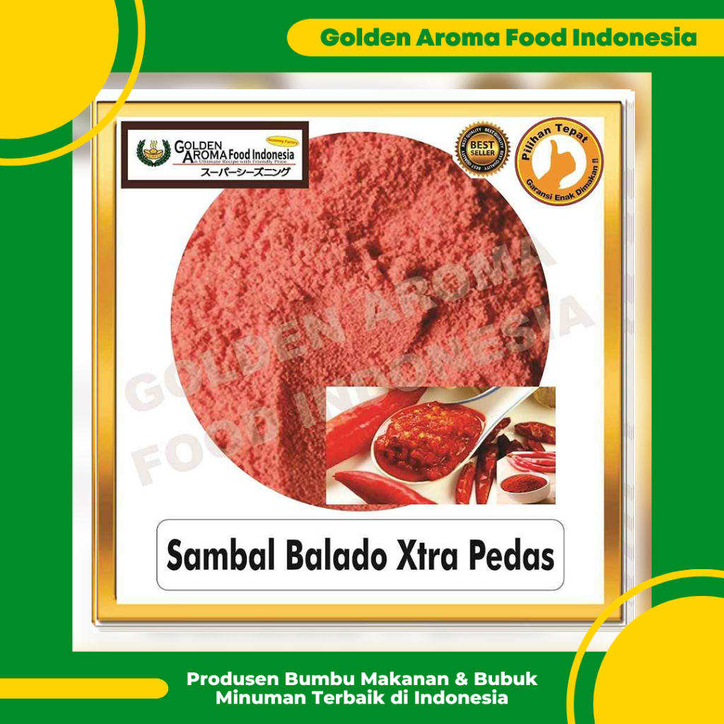 

Bumbu Tabur Rasa Sambal Balado Ekstra Pedas, Jual Bubuk Tabur Sambal Balado Extra Pedas Murah GAFI