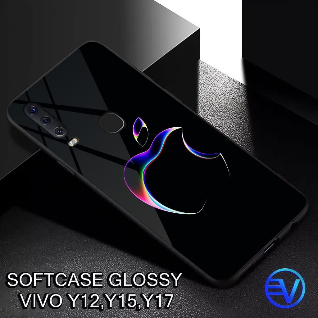 [GT34 LOGO IPHONE ] Softcase Vivo Y12,Y15,Y17 Case Kilau Mirror Sublime Gambar Menyesuaikan type hp 