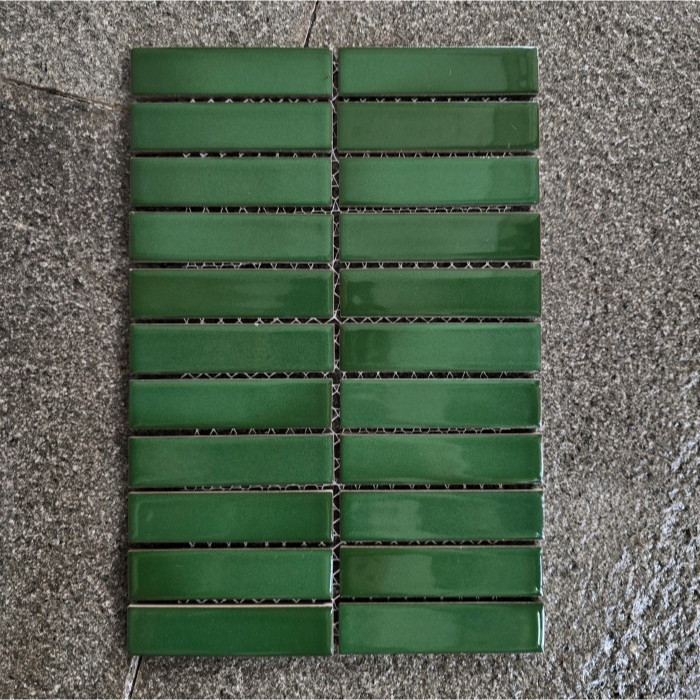 Keramik Mosaic Mozaik  Dinding Dekoratif Interior Lantai Rumah Warna Hijau Glossy - Mosaic Mass Seik