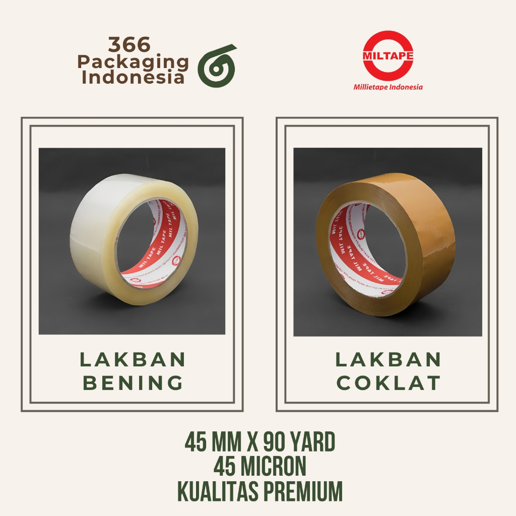 

LAKBAN BENING - LAKBAN COKLAT 45 MM X 90 YARD