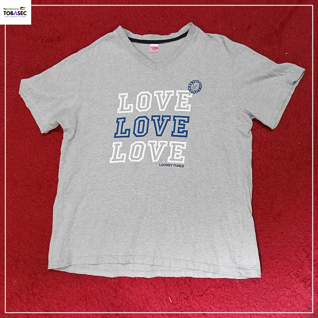 Kaos Baju Tshirt Katun Loney Tunes Warna Abu Size L