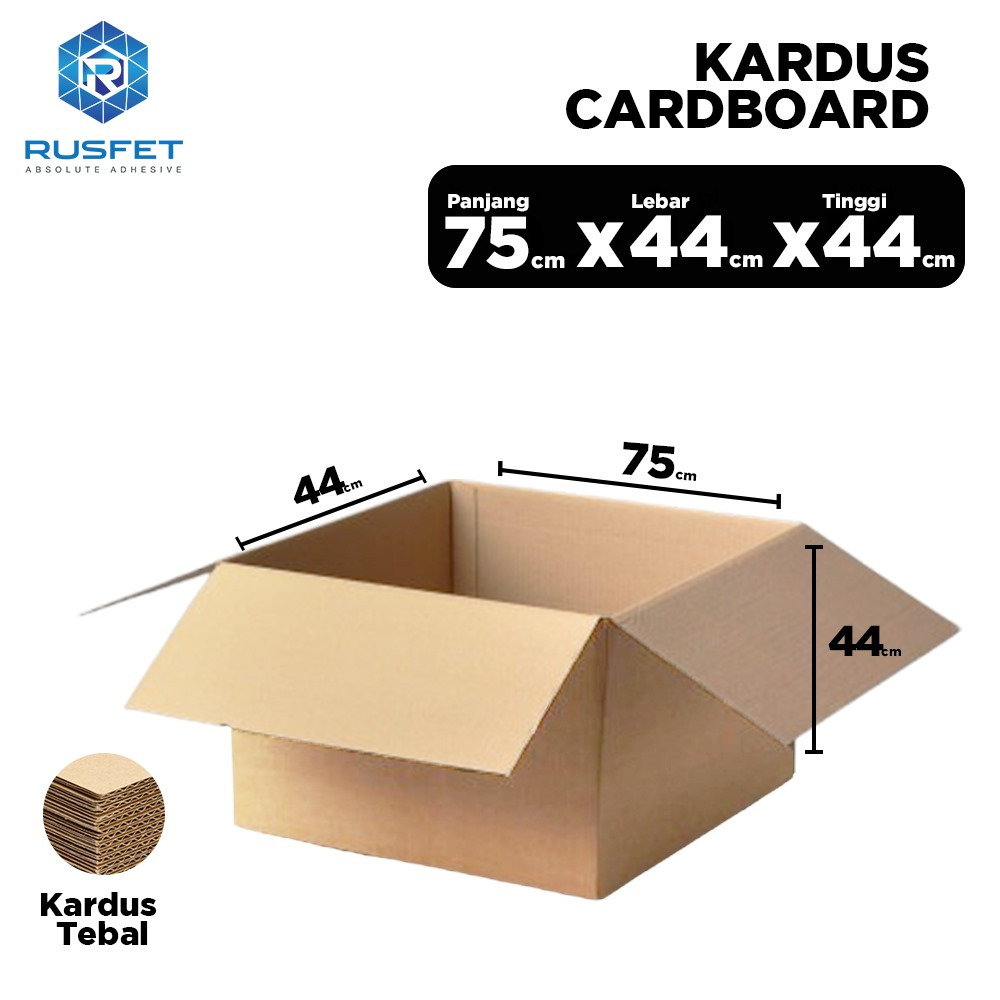 

Karton Box Polos/Kardus Packing 75 x 44 x 44 Dus Pengiriman Packaging Single Wall