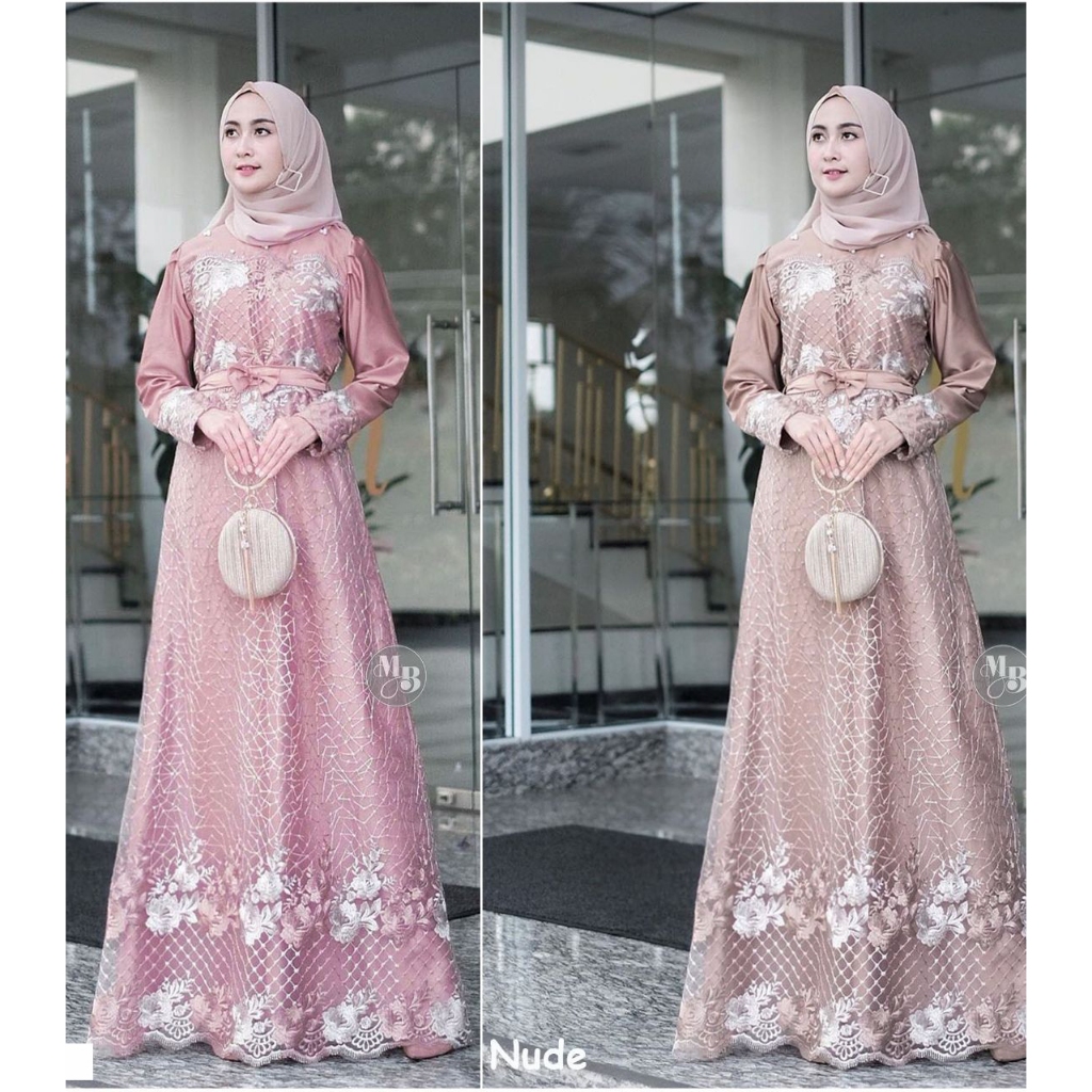 [READY STOCK] Brukat Model Terbaru 2021 Gamis Asmara 1 Kebaya Lamaran Kondangan Pesta Remaja Dewasa 