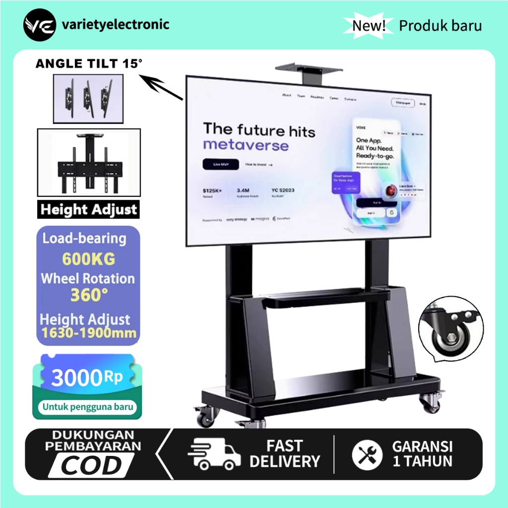 Bergerak Bracket Standing tv 32-85 Inch TV Berdiri Stand Universal Dapat Disesuaikan LED TV Stand Tr