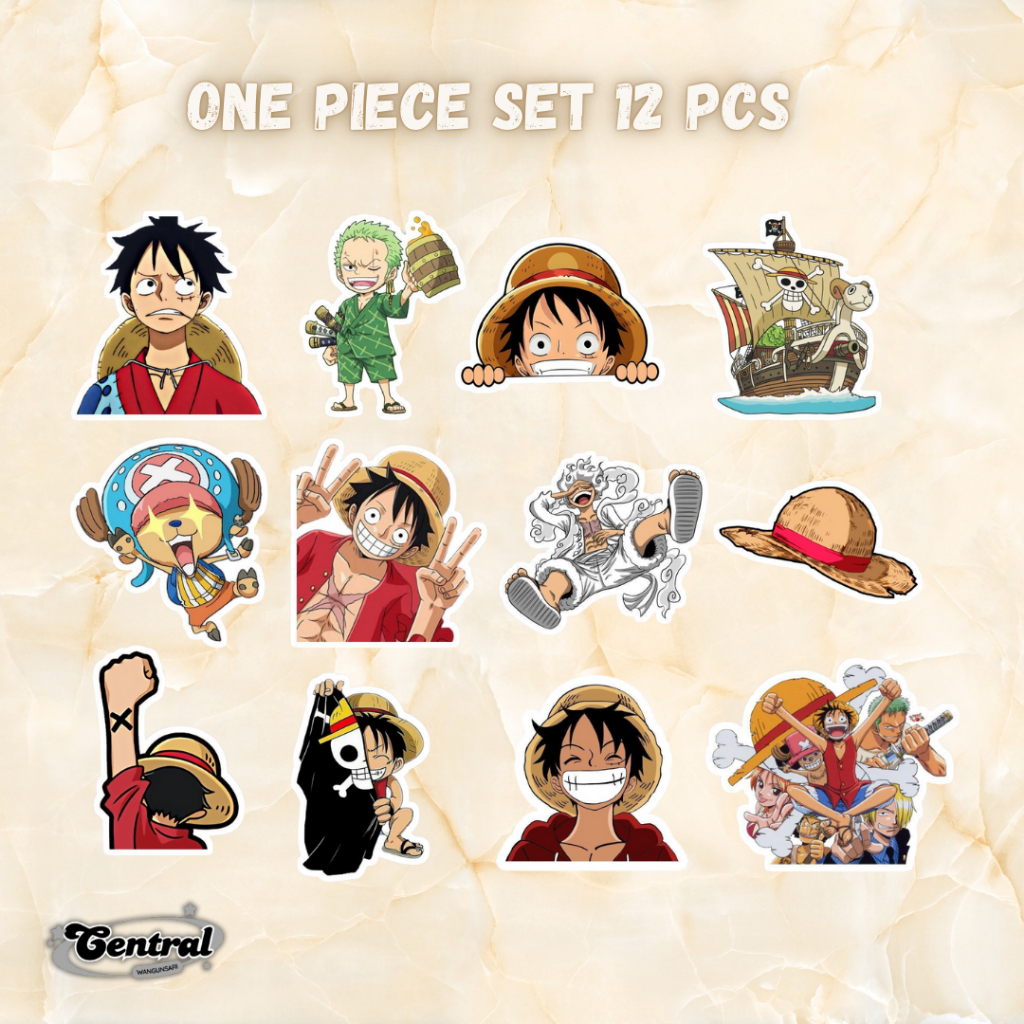

Stiker set ONE PIECE Aesthetic Laptop Brand Tumblr Helm Laptop Case Sticker Case Sticker Kartun Sticker Anime