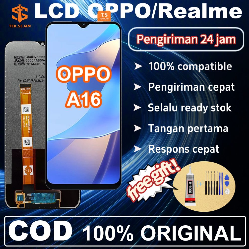 LCD OPPO A16 Original 100 Fullset Asli Ori Touchscreen Compatible For Glass Touch Screen Digitizer l