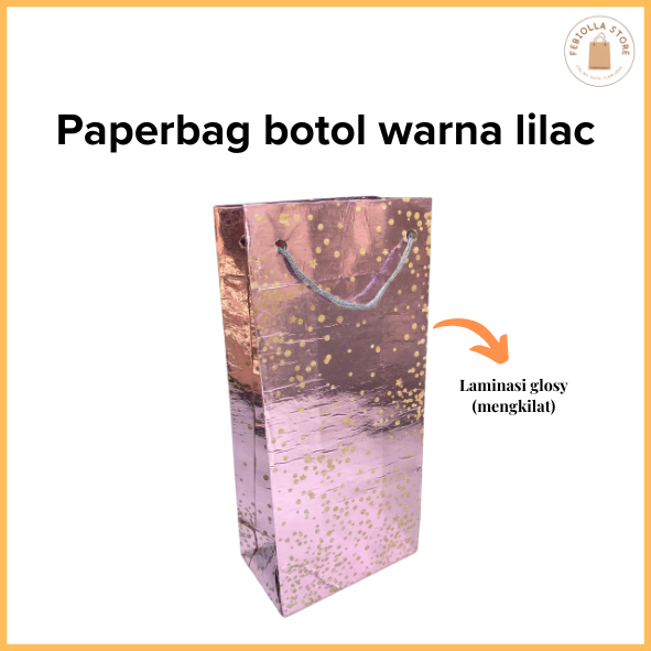 Paper Bag Laminasi Glossy Warna Lilac Ungu 11 x 7 x 25 cm – Tas Kemasan Elegan