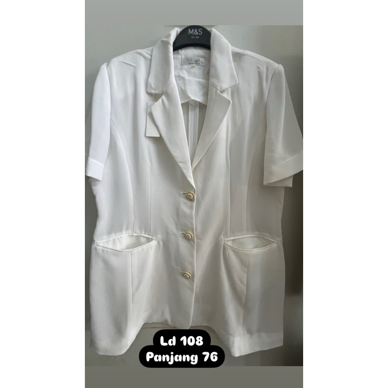 outer vest luaran pendek putih bahan sifon