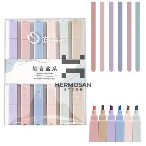 

1 Set Stabilo Highlighter Pastel 6 Colors Spidol Sepidol Penanda Tulisan Halaman Buku Peralatan Stasionery Kantor Anak Sekolah