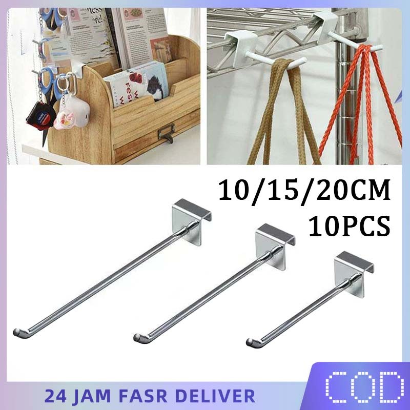 10pcs Single Hook Kotak Single Hook Stainless Single Hook Pipa Kotak Gantungan
