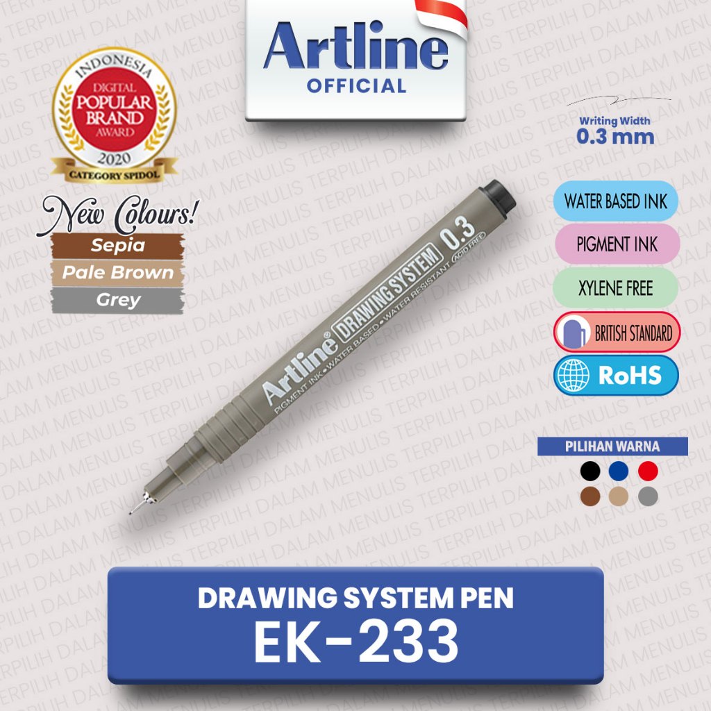 

(LIVE) ARTLINE Drawing System Pen Gambar 0.3 mm EK-233 2