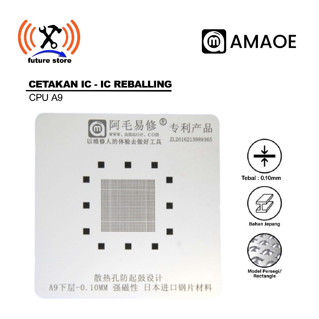Cetakan IC BGA Amaoe CPU A9 Bawah - 0.10MM