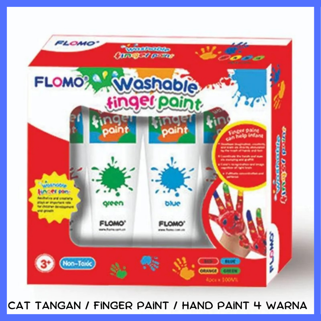 

Cat Tangan 4 warna Flomo Washable Hand Finger Paint 4 color - bisa dicuci