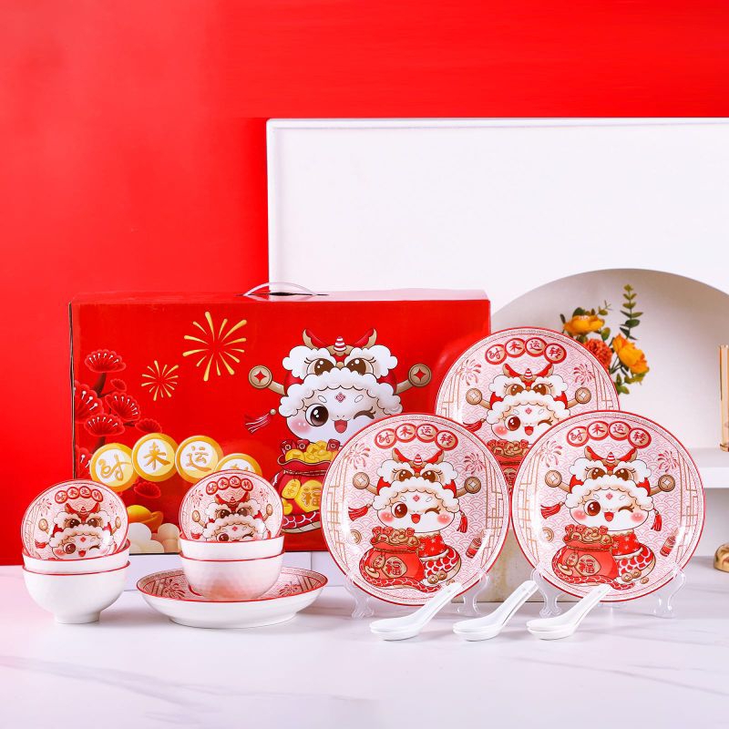 

HAMPERS IMLEK SET MANGKOK PIRING SENDOK MOTIF ULAR SNAKE PREMIUM | KADO PARCEL HADIAH GIFT SET CNY