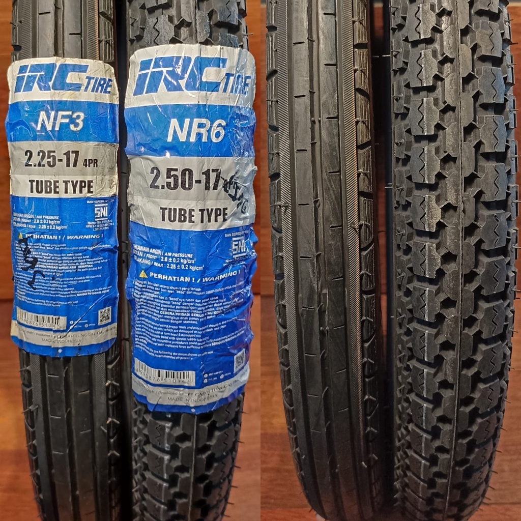 BAN LUAR IRC 225/250 RING 17 TAHU NR6/LURUS NF3 HARGA SATUAN IRC TIRE