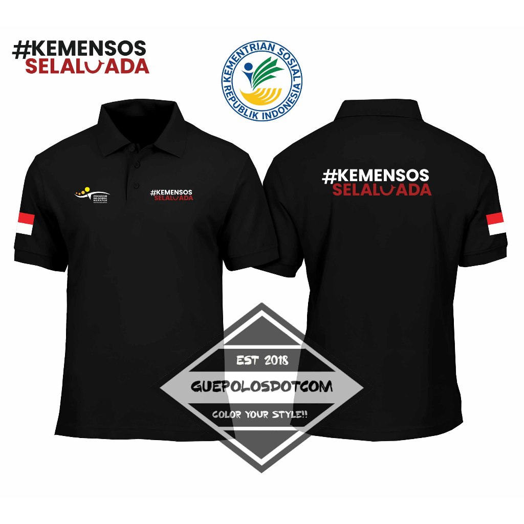 TYPE 02 - POLOSHIRT KEMENSOS SELALU ADA - BAJU BERKERAH KEMENSOS SELALU ADA - POLO KEMENTERIAN SOSIA