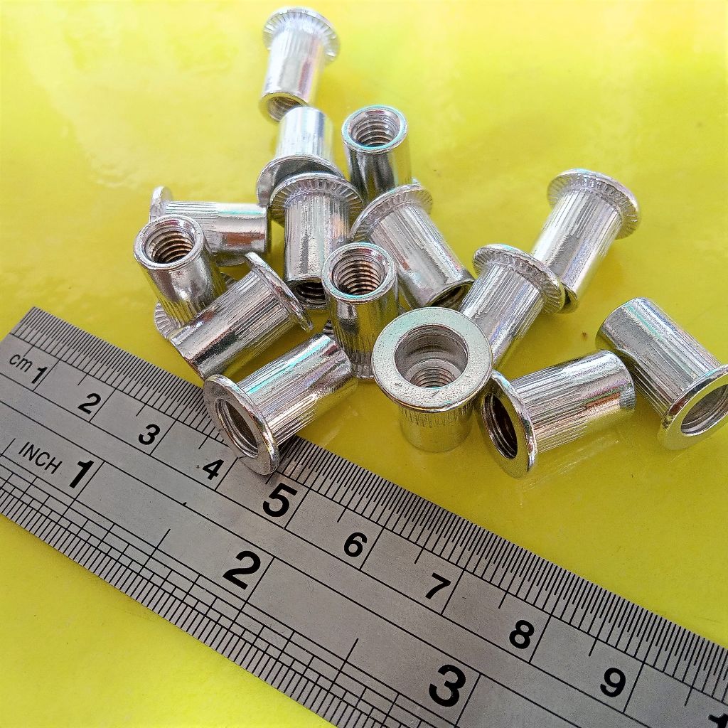 NUT RIVET M6 STAINLESS STEEL / MUR RIVET STAINLESS M6 ANTI KARAT / NUTSERT PUTIH M6 STAINLESS / MUR 