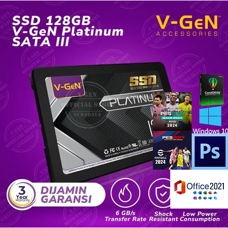 SSD V-GeN 128GB SATA III 2.5" | Garansi Resmi | Upgrade PC & Laptop Lebih Cepat