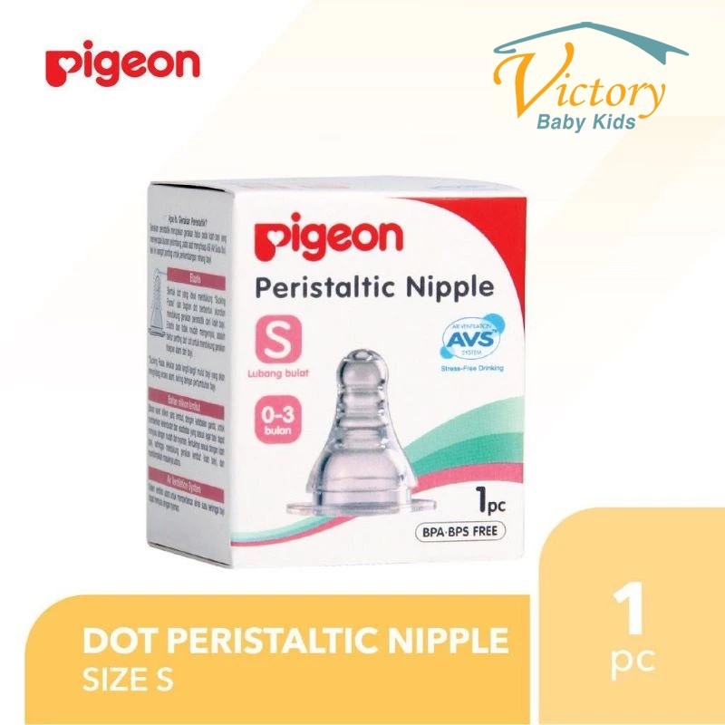 PIGEON Peristaltic Nipple Slim Neck | Pentil Dot | S | M | L