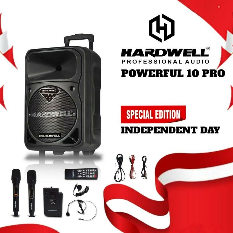 Speaker Hardwell Powerfull 10 Pro portable Aktif meeting wireless / Hardwell Speaker POWERFULL 10 PR