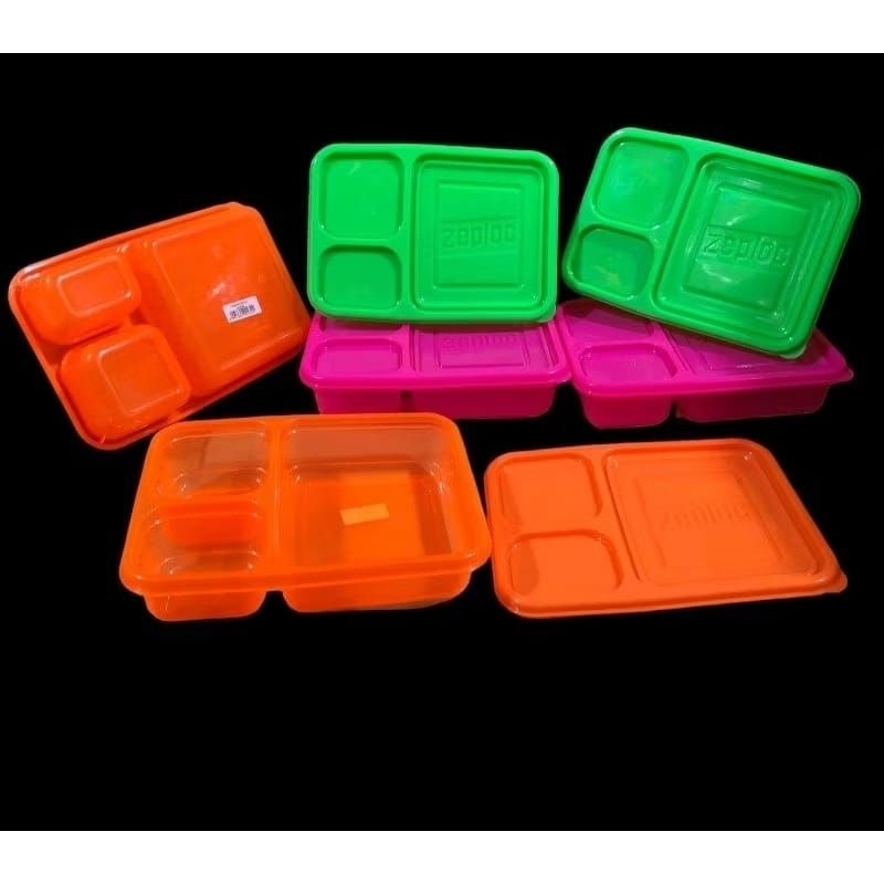 TEMPAT MAKAN ZEPLOC 5229 / KOTAK NASI PLASTIK WARNA / TEMPAT MAKAN  BEKAL MAKAN BOX MAKAN SEKAT 3